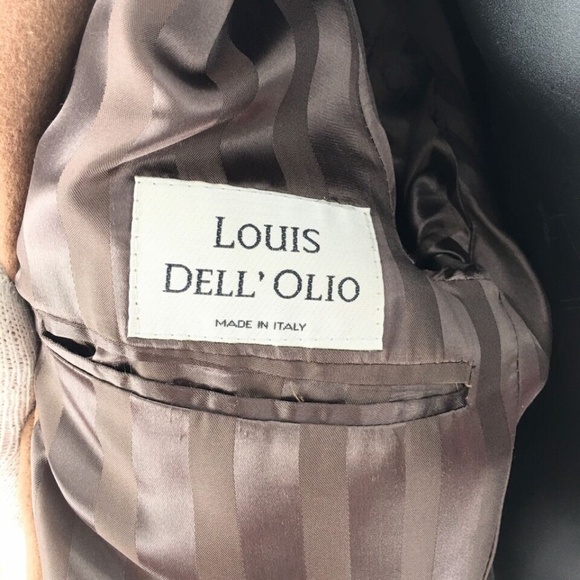 Louis Dell' Olio Mens Overcoat Cashmere Winter Brown Trench Coat Sz 46L - Picture 11 of 16